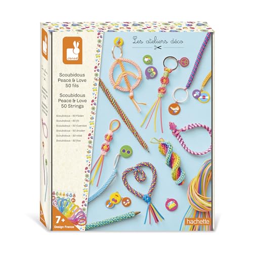 Janod J09160 Scoubidous zum Erstellen-50 Fäden von 90cm-Zwischen 11 und 14 Kreationen-Bastelset für Kinder-DIY-Entwicklung von Kreativität und Konzentration-Ab 7 Jahren-J09160 Janod J09160 Scoubidous zum Erstellen-50 Fäden von 90cm-Zwischen 11 und 14 Kreationen-Bastelset für Kinder-DIY-Entwicklung von Kreativität und Konzentration-Ab 7 Jahren-J09160 von Janod