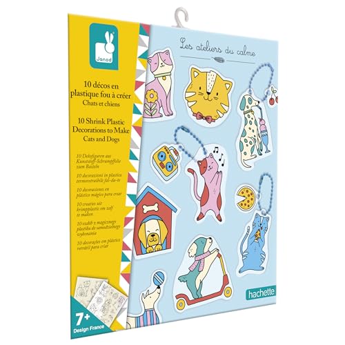 Janod J09163 Set mit 10 verrückten Plastikdekos-Thema Hunde & Katzen-Les Ateliers du Calme-DIY-Kreatives Freizeitset für Kinder-Fingerfertigkeit und Konzentration-Dès 6 Ans Janod J09163 Set mit 10 verrückten Plastikdekos-Thema Hunde & Katzen-Les Ateliers du Calme-DIY-Kreatives Freizeitset für Kinder-Fingerfertigkeit und Konzentration-Dès 6 Ans von Janod