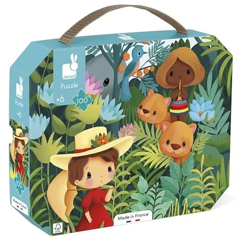 Janod - 100 Teile Puzzle Inspiriert von Rousseau - 100 Teile Puzzle Kind - Lernspiel - Entwickelt Geduld und Fingerfertigkeit - FSC-Zertifiziert - Ab 6 Jahre, J02550 von Janod