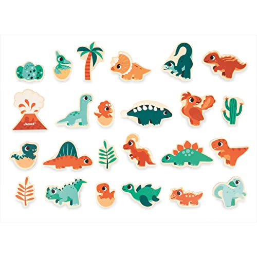 Janod - 24 Magnet-Dinos - Spielzeug aus FSC-Holz - Magnetisches Lernspiel - Zubehör für Magnettafel - Dino-Spiel - Ab 24 Monaten, J05839 Janod - 24 Magnet-Dinos - Spielzeug aus FSC-Holz - Magnetisches Lernspiel - Zubehör für Magnettafel - Dino-Spiel - Ab 24 Monaten, J05839 von Janod