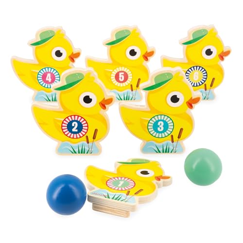 Janod - Kinder-Kegelspiel Applepop - Geschicklichkeitsspiel - 6 Enten-Kegel + 2 Kugeln - Spielzeug aus FSC-Holz - Fördert die Handgeschicklichkeit - Ab 3 Jahre, J03364 Janod - Kinder-Kegelspiel Applepop - Geschicklichkeitsspiel - 6 Enten-Kegel + 2 Kugeln - Spielzeug aus FSC-Holz - Fördert die Handgeschicklichkeit - Ab 3 Jahre, J03364 von Janod