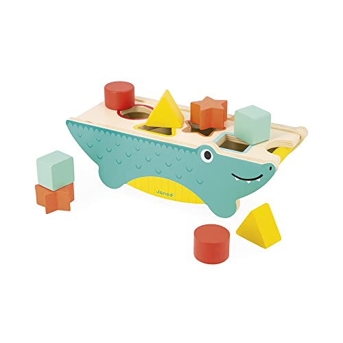 Janod - Kroko Formensortierer Tropik - Entwicklungsspielzeug aus Holz - Lernspielzeug Formen und Farben - 8 zum Stecken - FSC-zertifiziert - Wasserfarbe - Ab 1 Jahr, J08267 Janod - Kroko Formensortierer Tropik - Entwicklungsspielzeug aus Holz - Lernspielzeug Formen und Farben - 8 zum Stecken - FSC-zertifiziert - Wasserfarbe - Ab 1 Jahr, J08267 von Janod