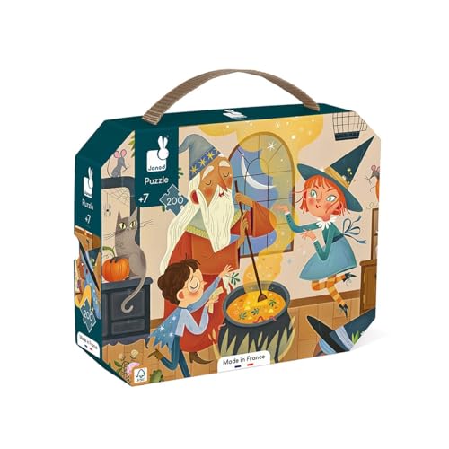 Janod - Puzzle Magie - 200-teiliges Puzzle aus FSC-Pappe - Fördert Geduld und Konzentration Kinderpuzzle ab 7 Jahre, J02548, Braun von Janod