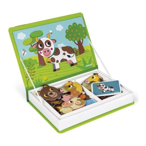 Janod - MagnetiBook Animals - Part Educational Magnetic Game Teaches Fine Motor Skills and Imagination - Suitable for Ages 3 and Up, J02723 von Janod