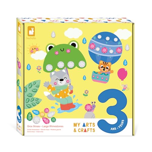 Janod My Arts & Crafts – Ab 3 Jahren-Große Strasssteine-4 Bilder-Kreativset für Kinder-Förderung der Feinmotorik und Konzentration – J09145, Multicoloured von Janod