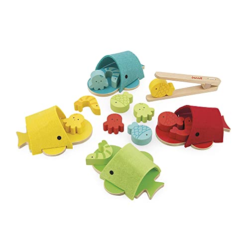 Janod - Sortierspiel Walfisch - Entwicklungsspiel aus Holz - 17-teiliges Set - Lernspielzeug Feinmotorik - FSC-zertifiziert - Farbe auf Wasserbasis - Ab 2 Jahren, J08276 Janod - Sortierspiel Walfisch - Entwicklungsspiel aus Holz - 17-teiliges Set - Lernspielzeug Feinmotorik - FSC-zertifiziert - Farbe auf Wasserbasis - Ab 2 Jahren, J08276 von Janod