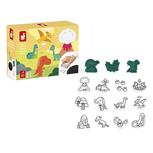 Janod - Stampinoo-Set Dinosaurier – 15 Stempelkissen und 1 Tintenfass für kleine Hände – Kreative Kinderhobbys – Feinmotorik und Kreativität – Ab 3 Jahren, J07721 Janod - Stampinoo-Set Dinosaurier – 15 Stempelkissen und 1 Tintenfass für kleine Hände – Kreative Kinderhobbys – Feinmotorik und Kreativität – Ab 3 Jahren, J07721 von Janod