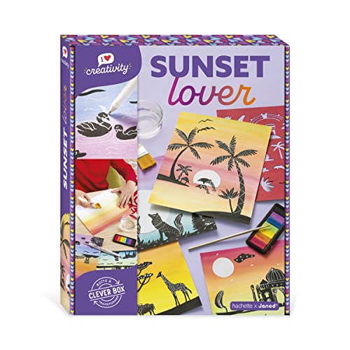 Janod - Sunset Lover - I Love Creativity - 5 Bilder zum Erstellen - Aquarell- und Schablonenmalerei - Kreatives Hobby Kinder - Feinmotorik und Konzentration - Ab 8 Jahre, J07737, Mittel Janod - Sunset Lover - I Love Creativity - 5 Bilder zum Erstellen - Aquarell- und Schablonenmalerei - Kreatives Hobby Kinder - Feinmotorik und Konzentration - Ab 8 Jahre, J07737, Mittel von Janod