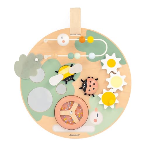 Janod - Sweet Cocoon Aktivitätsscheibe - 7 Kleinkind-Aktivitäten - Entwicklungsspielzeug - Feinmotorik - Spielzeug aus FSC-Holz - Wasserfarbe - Ab 12 Monaten, J04057 Janod - Sweet Cocoon Aktivitätsscheibe - 7 Kleinkind-Aktivitäten - Entwicklungsspielzeug - Feinmotorik - Spielzeug aus FSC-Holz - Wasserfarbe - Ab 12 Monaten, J04057 von Janod