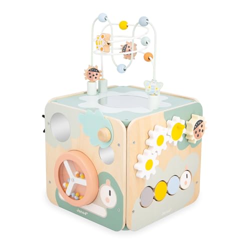 Janod - Sweet Cocoon Großer Multiaktivitätswürfel - 11 Aktivitäten für Kinder - Entwicklungsspielzeug - Entwicklung der Feinmotorik - Spielzeug aus FSC-Holz - Ab 18 Monaten, J04060 Janod - Sweet Cocoon Großer Multiaktivitätswürfel - 11 Aktivitäten für Kinder - Entwicklungsspielzeug - Entwicklung der Feinmotorik - Spielzeug aus FSC-Holz - Ab 18 Monaten, J04060 von Janod