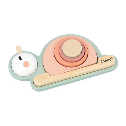 Janod - Sweet Cocoon Sensorische Steckschnecke 6 Teile aus FSC-Holz zum Stecken - 4 Sensorische Klötze Baby- und Kleinkindspiel - Fördert Feinmotorik und Tastsinn - Ab 12 Monaten, J04052 Janod - Sweet Cocoon Sensorische Steckschnecke 6 Teile aus FSC-Holz zum Stecken - 4 Sensorische Klötze Baby- und Kleinkindspiel - Fördert Feinmotorik und Tastsinn - Ab 12 Monaten, J04052 von Janod