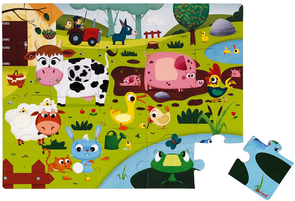 Janod Tactile Puzzle Bauernhoftiere 20 Teile Janod Tactile Puzzle Bauernhoftiere 20 Teile von Janod
