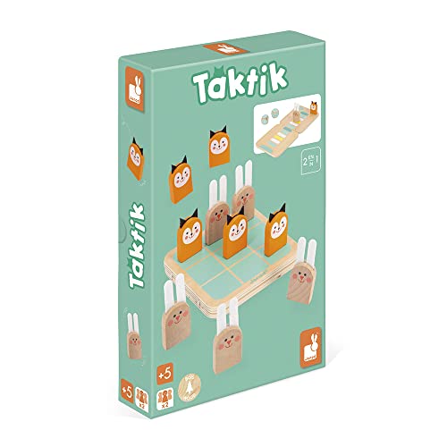Janod - Taktik - 2-in-1-Kinder-Brettspiel - Thema Hasen und Füchse - Strategie- und Wettlaufspiel - Massivholz und Pappe - 2 Spieler - ab 5 Jahre, J02472 Janod - Taktik - 2-in-1-Kinder-Brettspiel - Thema Hasen und Füchse - Strategie- und Wettlaufspiel - Massivholz und Pappe - 2 Spieler - ab 5 Jahre, J02472 von Janod
