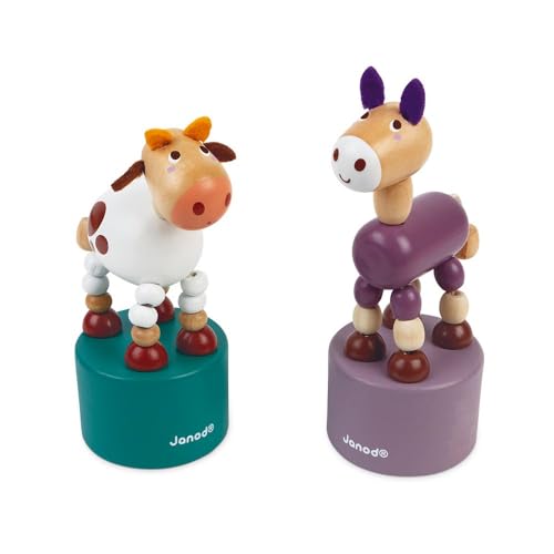 Janod Taschen-Kuh und Esel Push-Up-Puppe Janod Taschen-Kuh und Esel Push-Up-Puppe von Janod