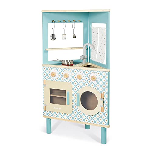 Janod - Trio Holzküche - Kompakte 3-seitige Küche - Küche und Essgeschirr Rollenspielzeug - Retro-Stil - 5 Metallutensilien - Farbe auf Wasserbasis - Ab 3 Jahre, J06546 Janod - Trio Holzküche - Kompakte 3-seitige Küche - Küche und Essgeschirr Rollenspielzeug - Retro-Stil - 5 Metallutensilien - Farbe auf Wasserbasis - Ab 3 Jahre, J06546 von Janod