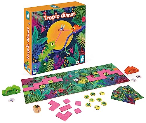 Janod - Tropik Dinner - Gesellschaftsspiel - Thema Tiere - Brettspiel aus Holz und Pappe - 2 Spieler - FSC-zertifiziert - Ab 6 Jahre, J02626 Janod - Tropik Dinner - Gesellschaftsspiel - Thema Tiere - Brettspiel aus Holz und Pappe - 2 Spieler - FSC-zertifiziert - Ab 6 Jahre, J02626 von Janod