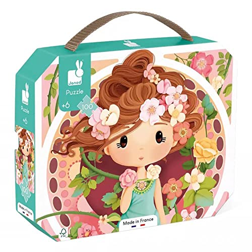 Janod - Puzzle Inspiriert von Mucha - 100-teiliges Puzzle - Lernspiel - Fördert Geduld und Fingerfertigkeit - FSC-Zertifiziert - Ab 6 Jahre, J02578 von Janod