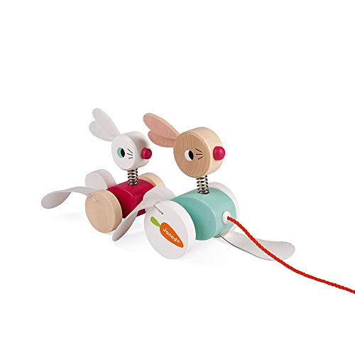 Janod J08207 Wooden Pull-Along Rabbit Family von Janod