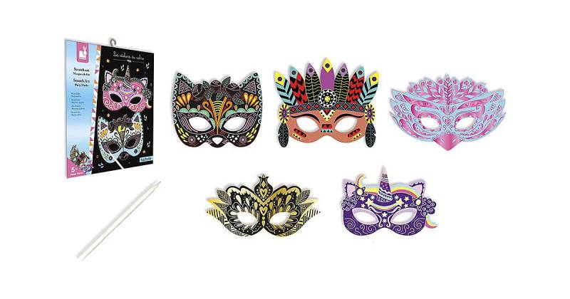 Kreativ-Set Kratzbilder Partymasken von Janod