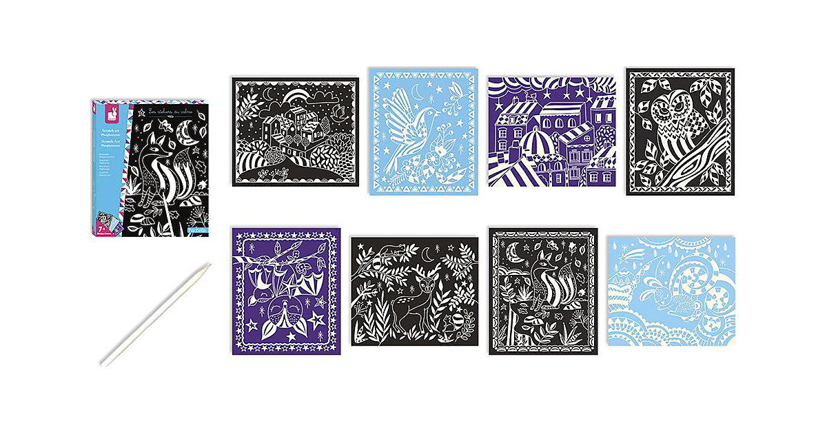 Kreativ-Set Kratzbilder Phosphoreszierend von Janod