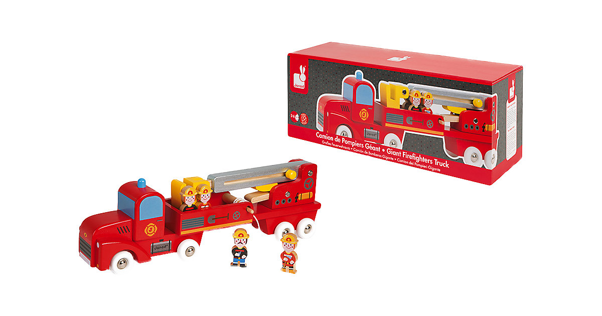 Story Feuerwehrauto Holz mit 4 Holzfiguren Story Feuerwehrauto Holz mit 4 Holzfiguren von Janod