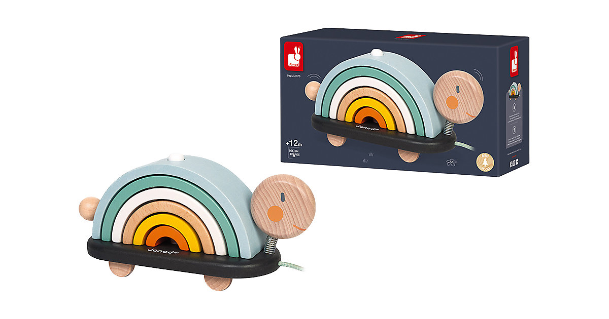 Sweet Cocoon - Nachziehtier Schildkröte Regenbogen von Janod