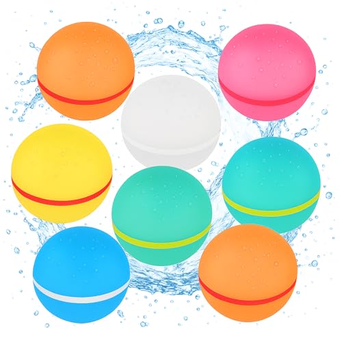 Water Bombs Reusable 8 Pieces Water Balloons Self-Closing Water Toys with Mesh Bag Refillable Silicone Water Bombs Magnetic Suitable for Children, Adults, Balls, Pool, Garden Water Bombs Reusable 8 Pieces Water Balloons Self-Closing Water Toys with Mesh Bag Refillable Silicone Water Bombs Magnetic Suitable for Children, Adults, Balls, Pool, Garden von Jansfuren