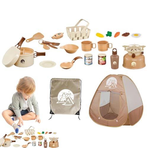 Kinderspiel-Campingset, Outdoor-Campingspielzeug, Rollenspiel Campingzelt Lagerfeuerspielzeug, Realistisches Outdoor-Lagerfeuer-Spielzeugset, gefälschte Picknickutensilien, tragbare Aufbewahrung Kinderspiel-Campingset, Outdoor-Campingspielzeug, Rollenspiel Campingzelt Lagerfeuerspielzeug, Realistisches Outdoor-Lagerfeuer-Spielzeugset, gefälschte Picknickutensilien, tragbare Aufbewahrung von Janurium