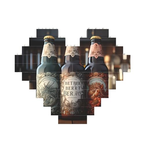 3 Bierflaschen Druck Baustein Block Puzzle Herzform â für Valentinstag, Geburtstag, Hochzeit 3 Bierflaschen Druck Baustein Block Puzzle Herzform â für Valentinstag, Geburtstag, Hochzeit von JaoXer