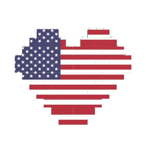 American Flag Print Building Brick Block Puzzle Heart Shaped â for Valentine's Day, Birthday, Wedding American Flag Print Building Brick Block Puzzle Heart Shaped â for Valentine's Day, Birthday, Wedding von JaoXer