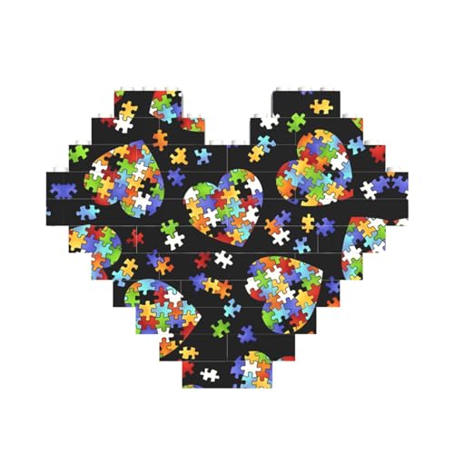 Autismus Bewusstsein Puzzleteile Herz Druck Baustein Block Puzzle Herzform â für Valentinstag, Geburtstag, Hochzeit von JaoXer