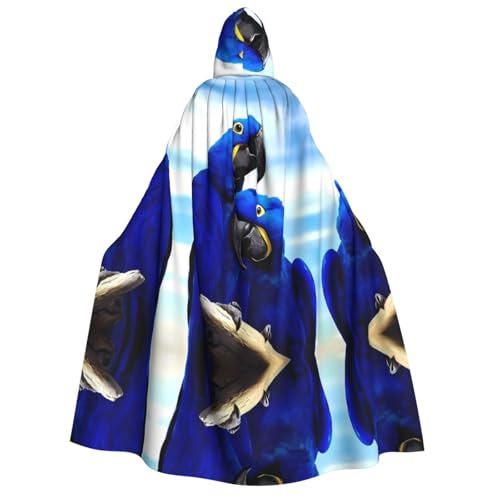 Blauer Papageien-Umhang mit Kapuze für Erwachsene, Kostüm, Cosplay, Zauberer-Themen-Umhang, perfekt für Halloween, Ostern und Karnevalspartys von JaoXer