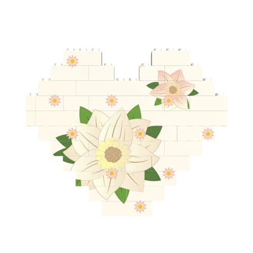 Blühender sechseckiger weißer Druck Baustein-Puzzle in Herzform für Valentinstag, Geburtstag, Hochzeit von JaoXer