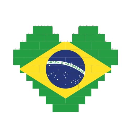 Brasilianische Flagge Druck Baustein Block Puzzle Herzform â für Valentinstag, Geburtstag, Hochzeit Brasilianische Flagge Druck Baustein Block Puzzle Herzform â für Valentinstag, Geburtstag, Hochzeit von JaoXer