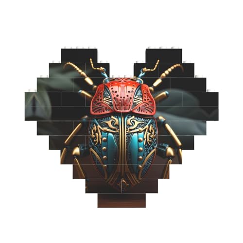 Buntes Käfer-Druck-Baustein-Puzzle in Herzform, für Valentinstag, Geburtstag, Hochzeit Buntes Käfer-Druck-Baustein-Puzzle in Herzform, für Valentinstag, Geburtstag, Hochzeit von JaoXer