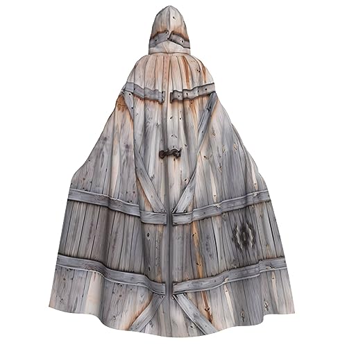 Country Barn Wood Door Adult Hooded Cloak - Costume Cosplay, Wizard Themed Cloak - Perfect for Halloween, Easter & Carnival Parties von JaoXer