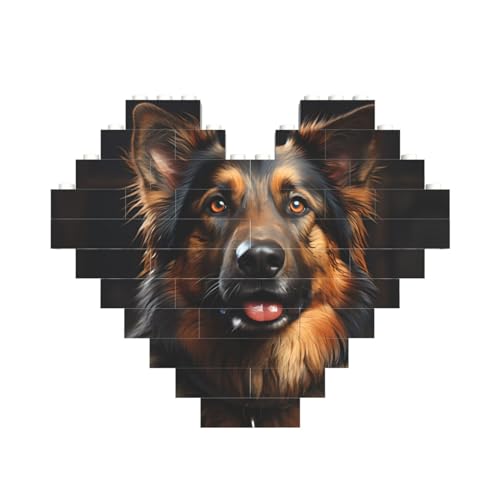 Deutscher Schäferhund Druck Baustein Block Puzzle Herzform â für Valentinstag, Geburtstag, Hochzeit von JaoXer