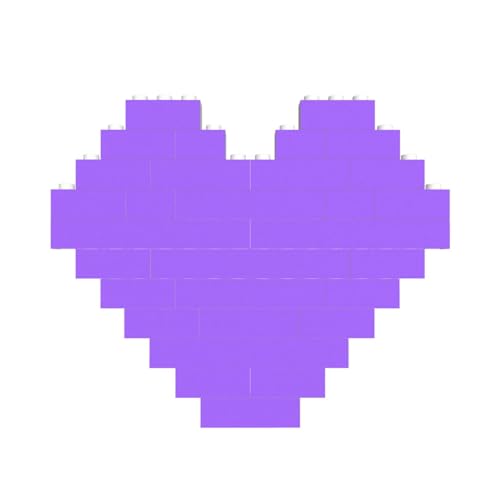 Einfarbiges, hellviolettes Baustein-Puzzle in Herzform, für Valentinstag, Geburtstag, Hochzeit von JaoXer