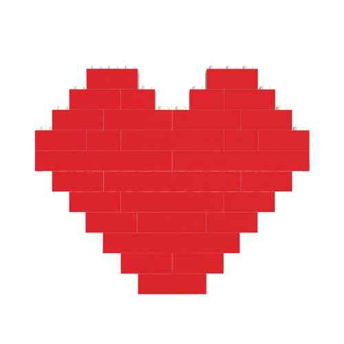 Einfarbiges, rotes Baustein-Puzzle in Herzform, für Valentinstag, Geburtstag, Hochzeit von JaoXer