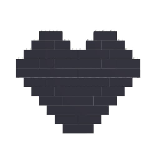 Einfarbiges, schwarzes Baustein-Puzzle in Herzform, für Valentinstag, Geburtstag, Hochzeit von JaoXer