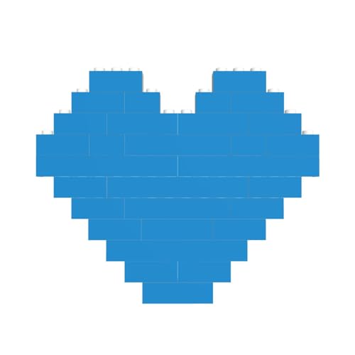 Einfarbiges blaues Baustein-Puzzle in Herzform, für Valentinstag, Geburtstag, Hochzeit von JaoXer