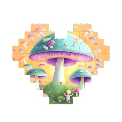 Fantasy Pilz Druck Baustein Block Puzzle Herzform â für Valentinstag, Geburtstag, Hochzeit Fantasy Pilz Druck Baustein Block Puzzle Herzform â für Valentinstag, Geburtstag, Hochzeit von JaoXer