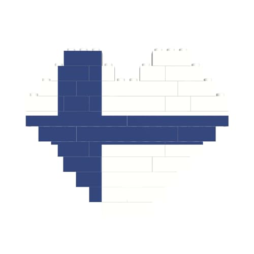 Finnische Flagge Druck Baustein Block Puzzle Herzform â für Valentinstag, Geburtstag, Hochzeit von JaoXer