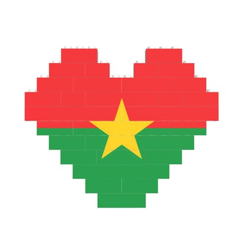 Flagge Burkina Faso Druck Baustein Block Puzzle Herzform â für Valentinstag, Geburtstag, Hochzeit von JaoXer