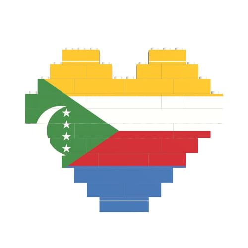 Flagge der Komoren Druck Baustein Block Puzzle Herzform â für Valentinstag, Geburtstag, Hochzeit von JaoXer
