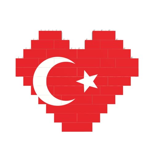 Flagge der Türkei Druck Baustein Block Puzzle Herzform â für Valentinstag, Geburtstag, Hochzeit von JaoXer