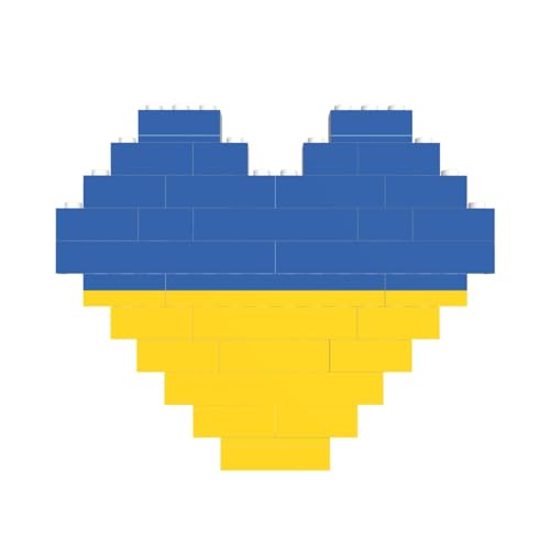 Flagge der Ukraine Druck Baustein Block Puzzle Herzform â für Valentinstag, Geburtstag, Hochzeit von JaoXer