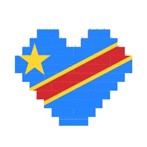 Flagge des Kongo Druck Baustein Block Puzzle Herzform â für Valentinstag, Geburtstag, Hochzeit von JaoXer