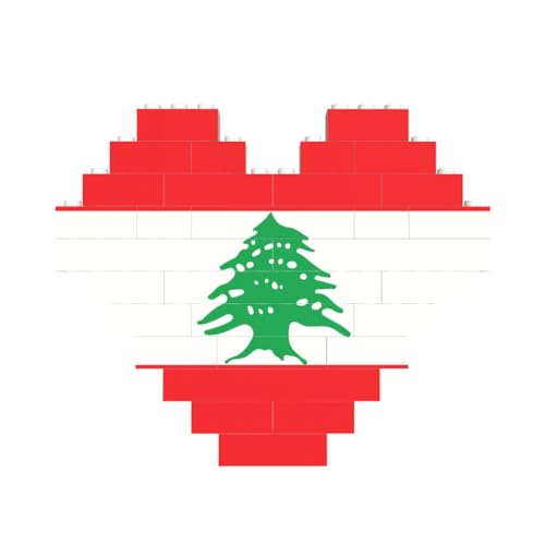 Flagge des Libanon Druck Baustein Block Puzzle Herzform â für Valentinstag, Geburtstag, Hochzeit Flagge des Libanon Druck Baustein Block Puzzle Herzform â für Valentinstag, Geburtstag, Hochzeit von JaoXer