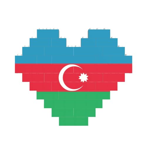 Flagge von Aserbaidschan Druck Baustein Block Puzzle Herzform â für Valentinstag, Geburtstag, Hochzeit Flagge von Aserbaidschan Druck Baustein Block Puzzle Herzform â für Valentinstag, Geburtstag, Hochzeit von JaoXer